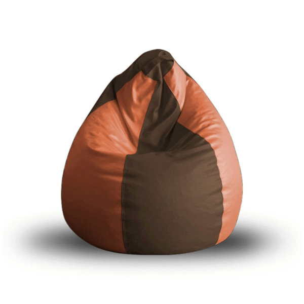 Kingwell Premium Leatherette Classic Bean Bag (Without Beans), XXXL, Brown Tan, Durable & Stylish
