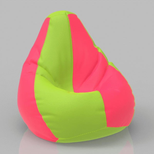 Kingwell Bean Bag Cover XXXL without Beans | Lazy Sacks for Adults | Fits 5.5-6ft | Pea Green Pink XL