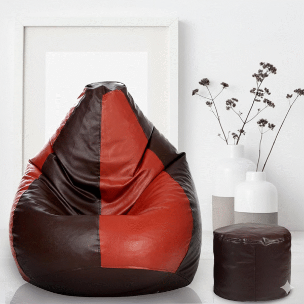 Kingwell XXXL Bean Bag Combo with Footrest Cover (Tan Brown) – Without Beans